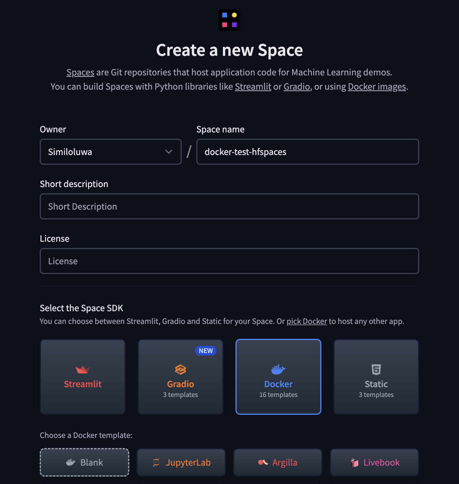 Create A HuggingFace Docker